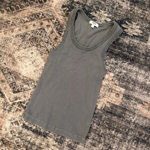 Agolde Charcoal Ribbed Tank Top